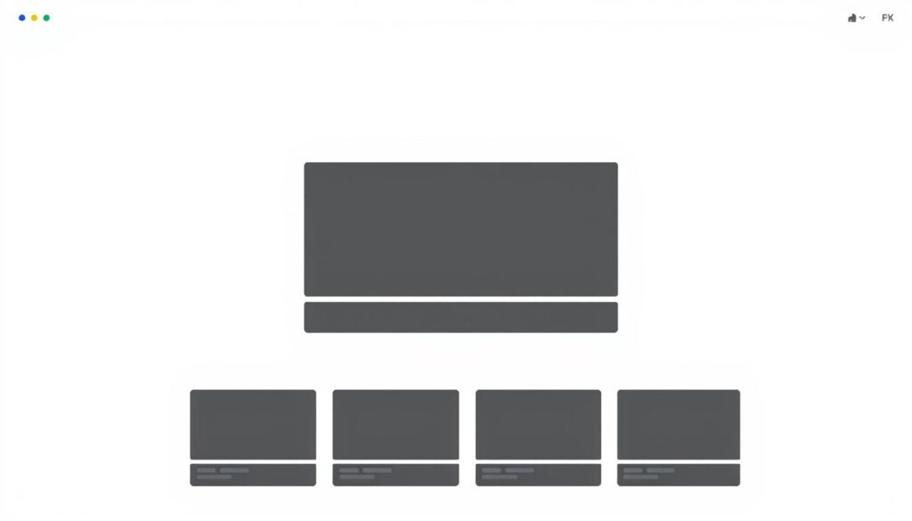 A minimalist web interface showcasing the concept of lazy loading. A clean, white background with a central, dark-themed window displaying a series of content placeholders. Subtle animations and shimmers suggest the gradual loading of assets. The layout is grid-based, with responsive adaptations for different screen sizes. The overall mood is one of simplicity and efficiency, reflecting the underlying principles of lazy loading techniques.