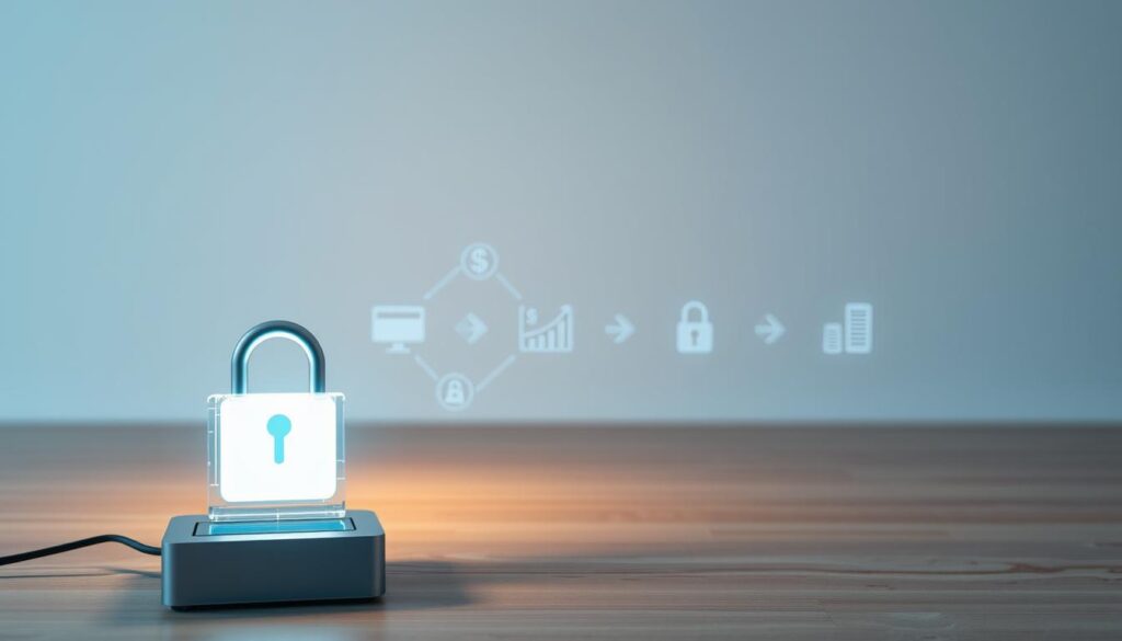 A secure, seamless payment gateway situated in the foreground, its intuitive interface and encryption protocols illuminated by soft, ambient lighting. The middle ground features a series of transaction symbols and financial icons, conveying the reliable, trustworthy nature of the payment process. In the background, a serene, minimalist environment sets the tone, emphasizing the simplicity and safety of the payment experience. The overall composition communicates a sense of confidence, efficiency, and data protection, reflecting the key factors to consider when selecting the appropriate payment solution.
