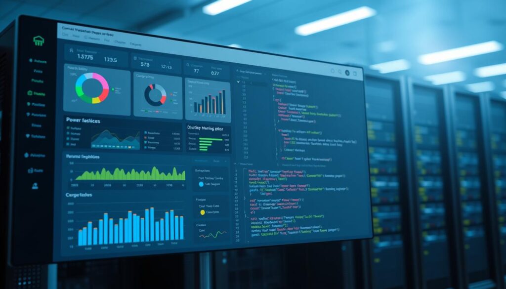 A sleek, modern database management system interface, showcasing a clean and intuitive dashboard. The foreground displays a series of colorful charts, graphs, and data visualization tools, illustrating key metrics and insights. The middle ground features a minimalist, yet powerful query editor, with syntax highlighting and code assistance. The background subtly depicts a server rack, hinting at the robust infrastructure powering the database. Soft, directional lighting creates depth and highlights the system's precision. The overall atmosphere conveys a sense of efficiency, control, and data-driven decision-making.