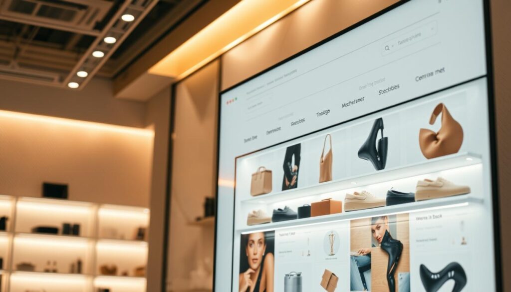 Detailed e-commerce customization: a sleek, modern online store with a clean, minimalist design. Warm, diffuse lighting illuminates a well-organized product display, showcasing high-quality product images. The storefront features intuitive navigation, seamless checkout, and personalized user experience. In the background, a subtle pattern or texture adds depth and visual interest. The overall atmosphere conveys professionalism, reliability, and a commitment to a superior customer journey. Cinematic camera angle highlights the store's functionality and aesthetic appeal.