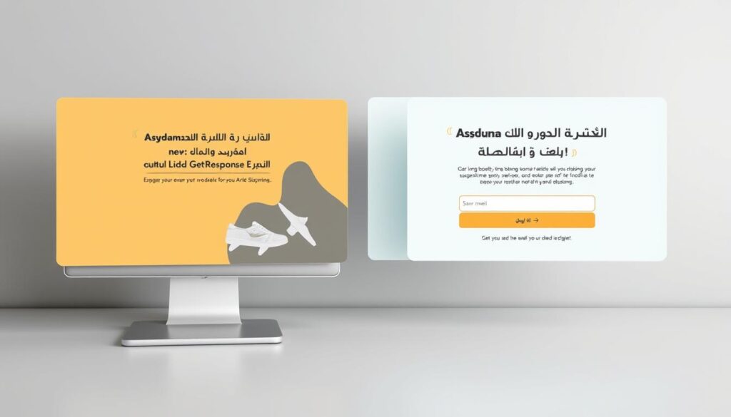 صورة تعبر عن استخدام النماذج والنوافذ المنبثقة في GetResponse لجذب المشتركين العرب