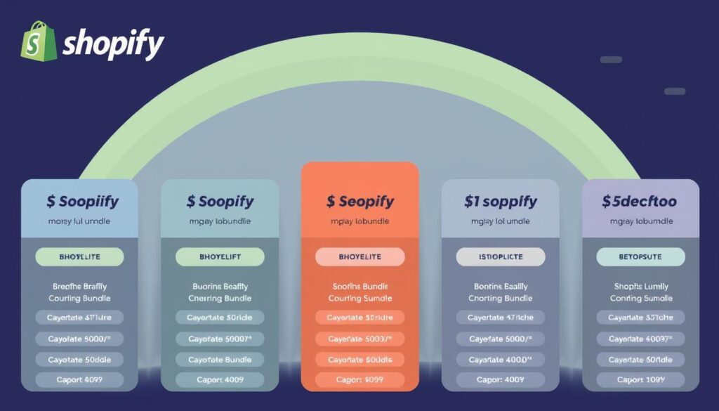 صورة تعبر عن باقات وأسعار Shopify المختلفة