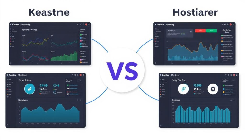 صورة توضح أدوات مراقبة الأداء في Kinsta و Hostinger