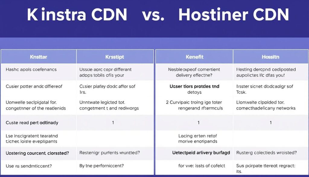 صورة توضح الفرق بين Kinsta CDN و Hostinger CDN