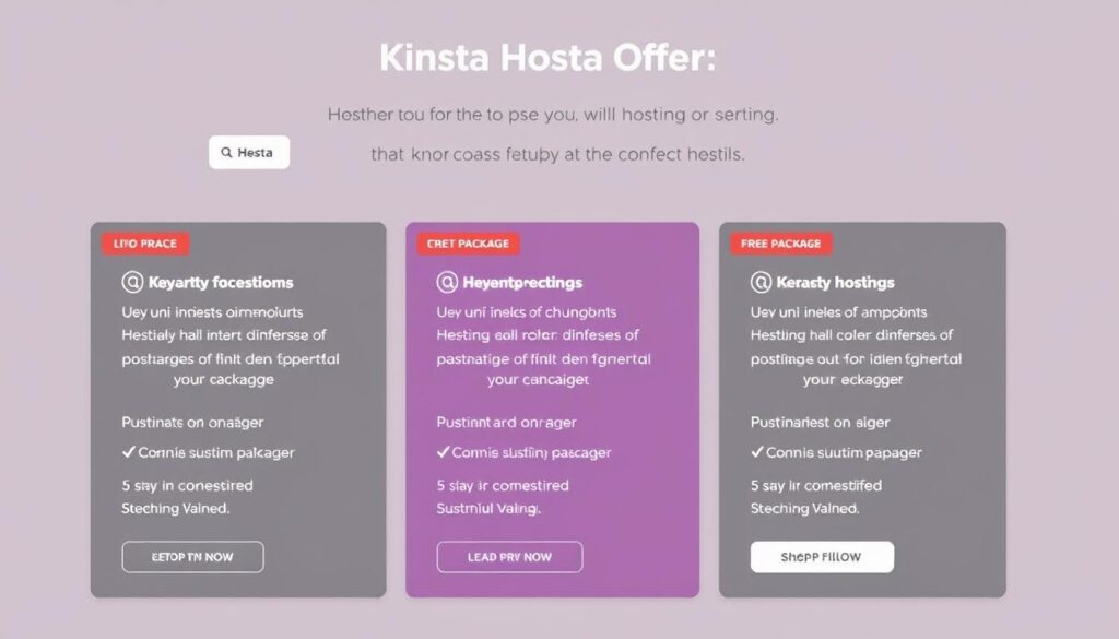 صورة توضح باقات استضافة Kinsta المختلفة