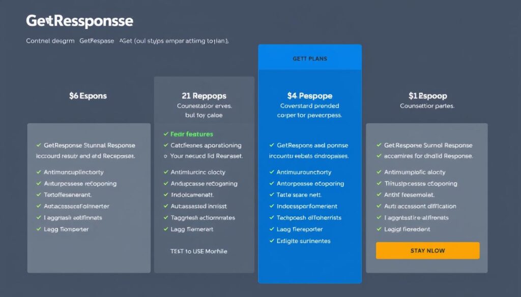 صورة توضح خطط وأسعار GetResponse