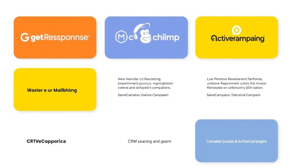 صورة توضح مقارنة بين أنظمة CRM في GetResponse وMailchimp وActiveCampaign