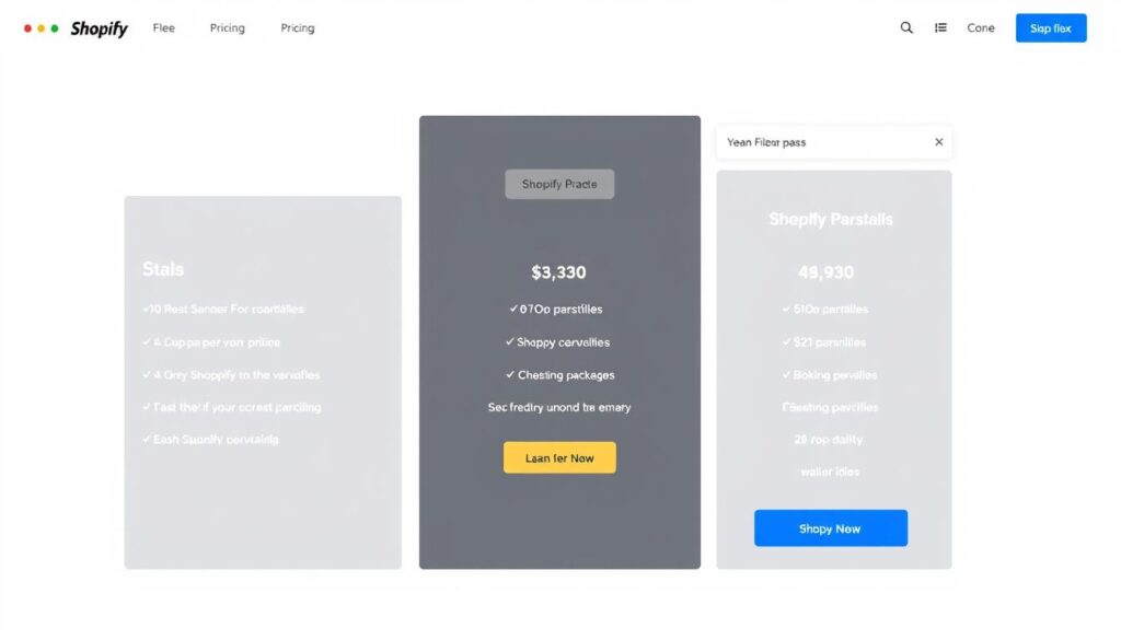 صورة لباقات وأسعار Shopify