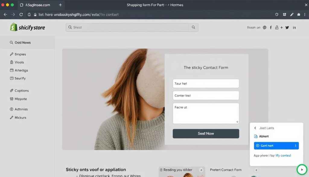 صورة لتطبيق Sticky Contact Form على متجر شوبيفاي