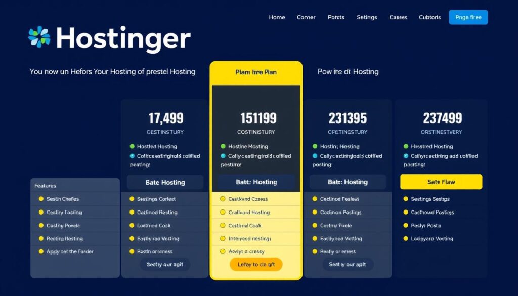 صورة لخطط استضافة Hostinger