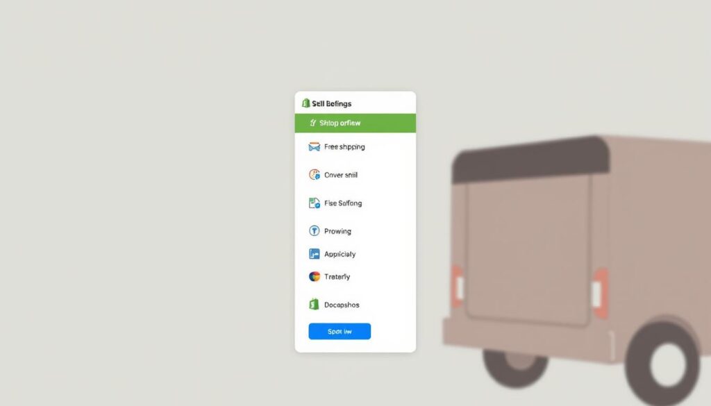 صورة لخيارات الشحن في Shopify