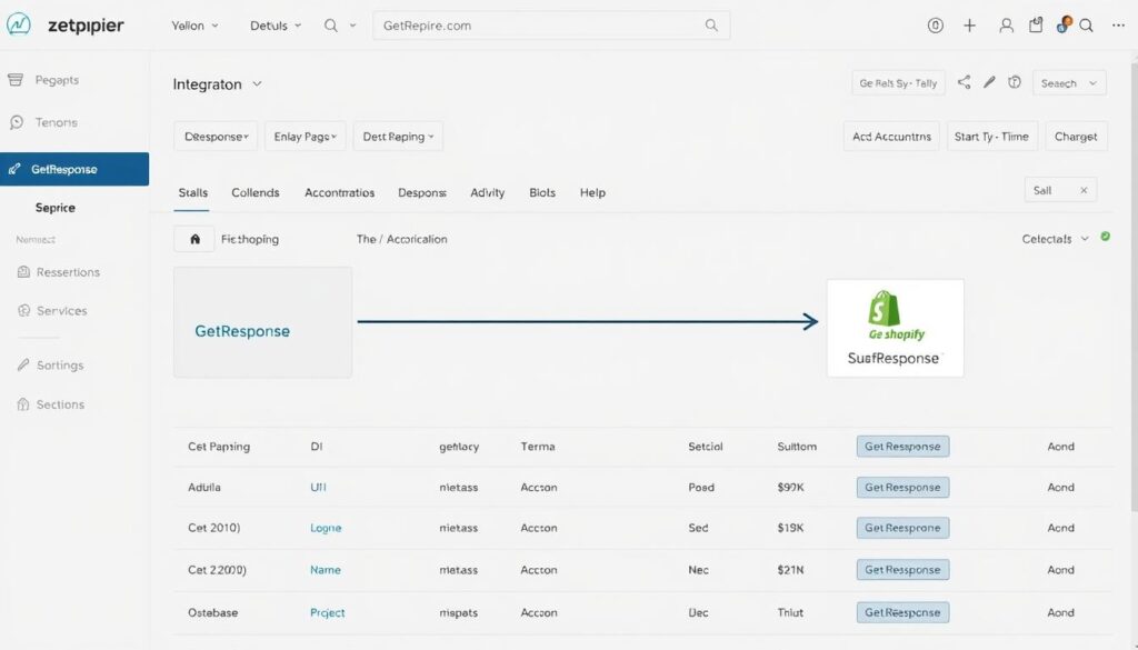 صورة لشاشة Zapier تُظهر عملية ربط GetResponse مع Shopify