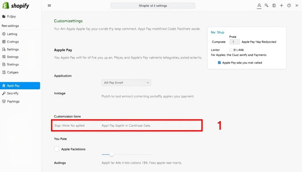 صورة لشاشة إعدادات شوبيفاي مع Apple Pay