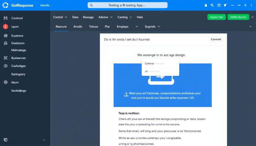 صورة لشاشة تحكم GetResponse مع ميزة اختبار A/B