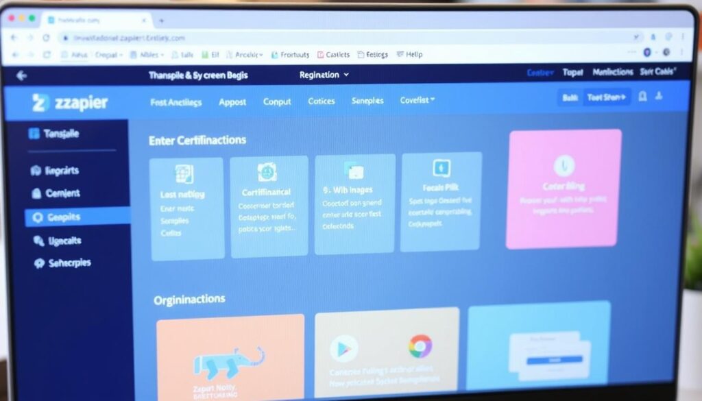 صورة لشاشة كمبيوتر تعرض واجهة Zapier