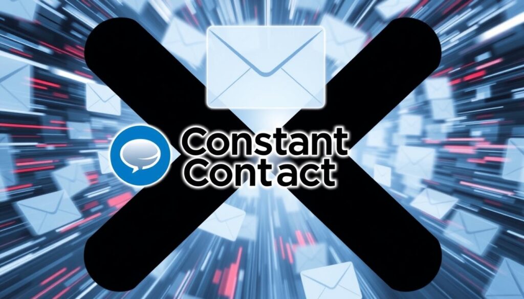 صورة لشعار Constant Contact مع خلفية تعبر عن التسويق عبر البريد الإلكتروني