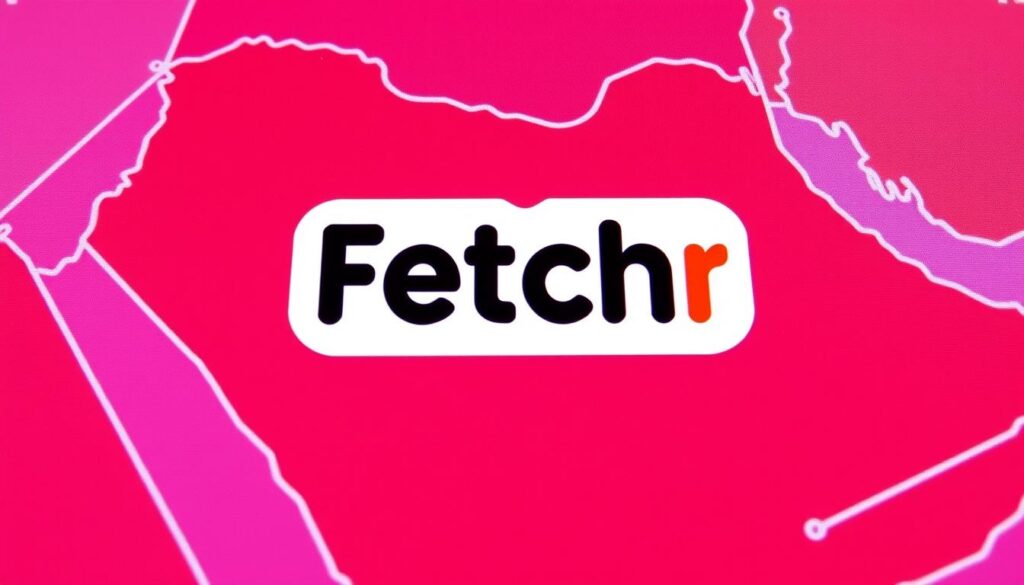 صورة لشعار Fetchr مع خلفية لخريطة السعودية