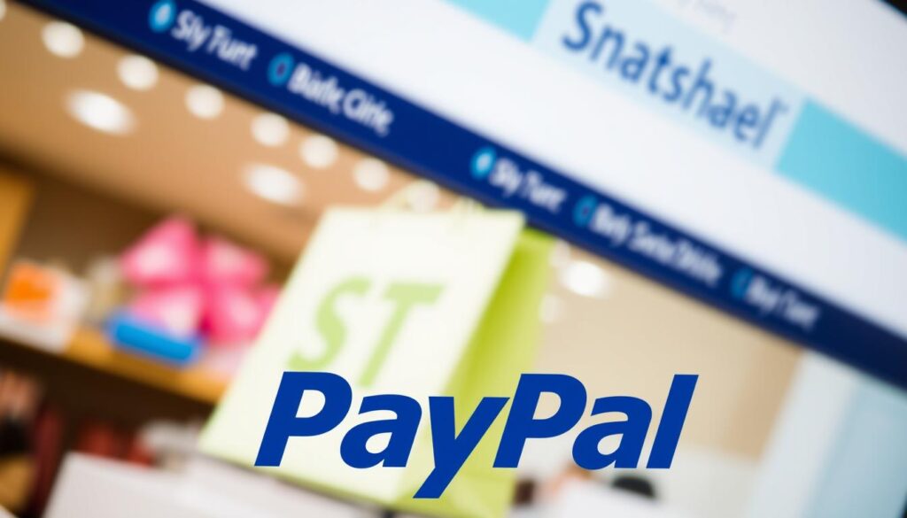 صورة لشعار PayPal على خلفية متجر شوبيفاي