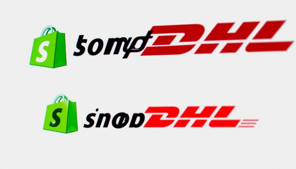 صورة لشعار شوبيفاي وDHL معاً