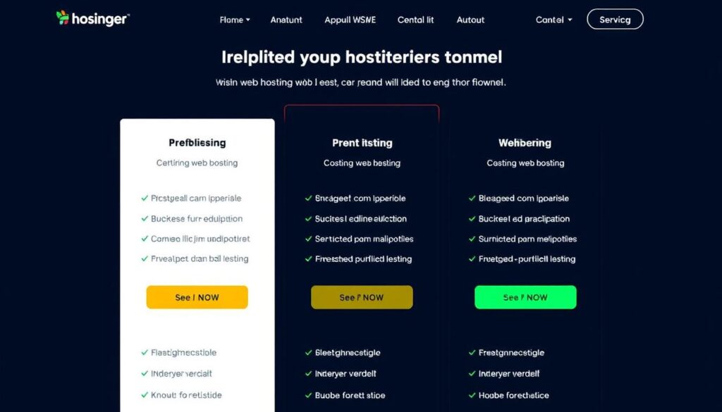 صورة لصفحة أسعار استضافة Hostinger