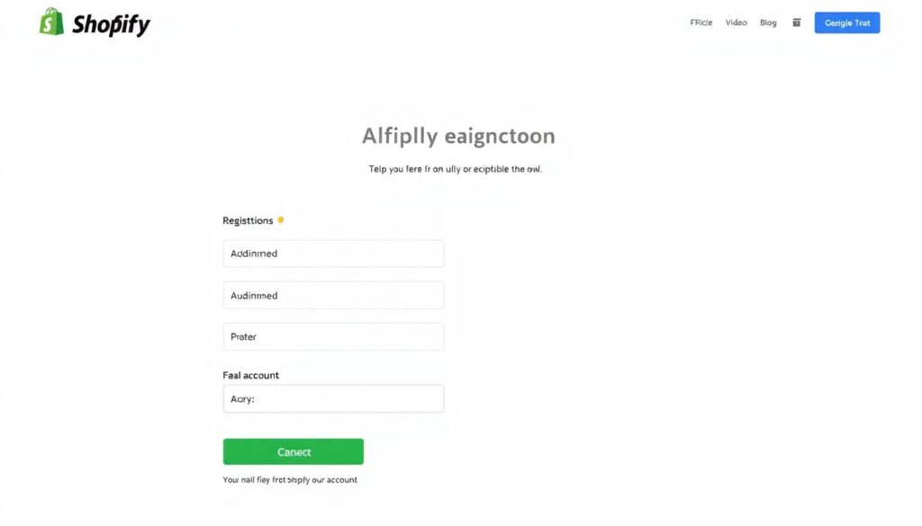 صورة لصفحة تسجيل حساب شوبيفاي