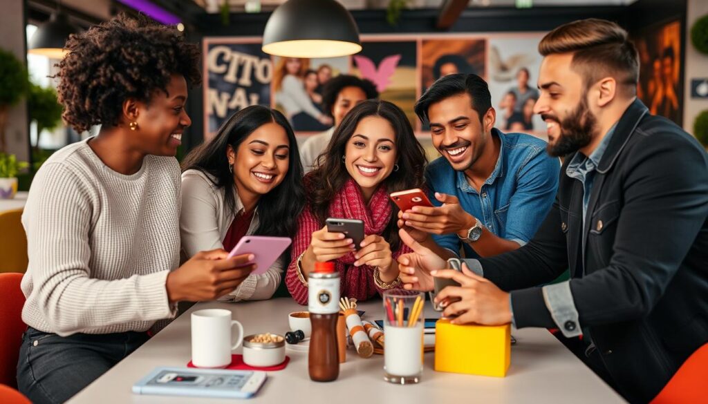 صورة لمؤثرين على وسائل التواصل الاجتماعي يعملون معًا لتعزيز علامة تجارية
