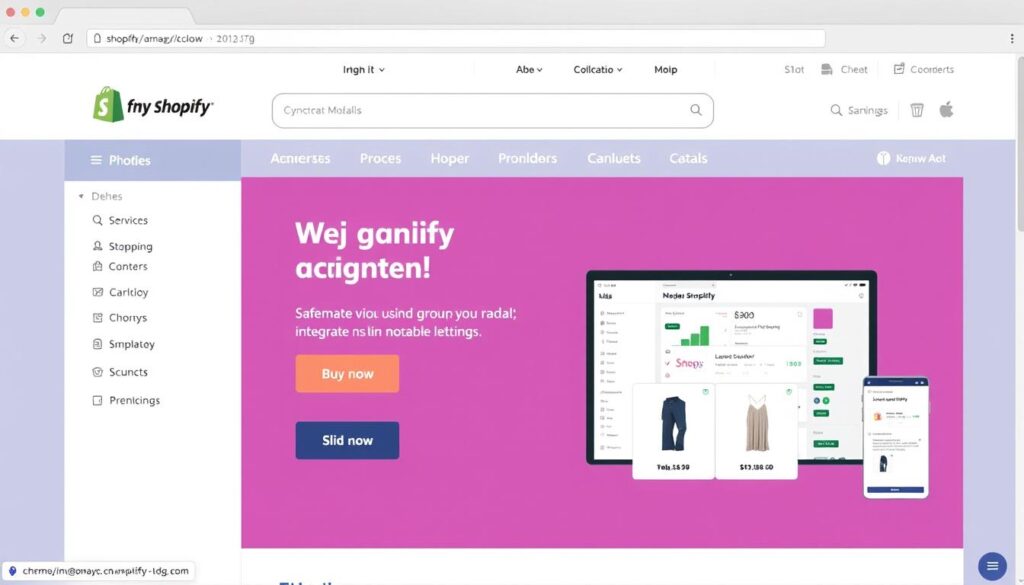 صورة لمتجر إلكتروني على شوبيفاي يظهر عملية ربط مدى