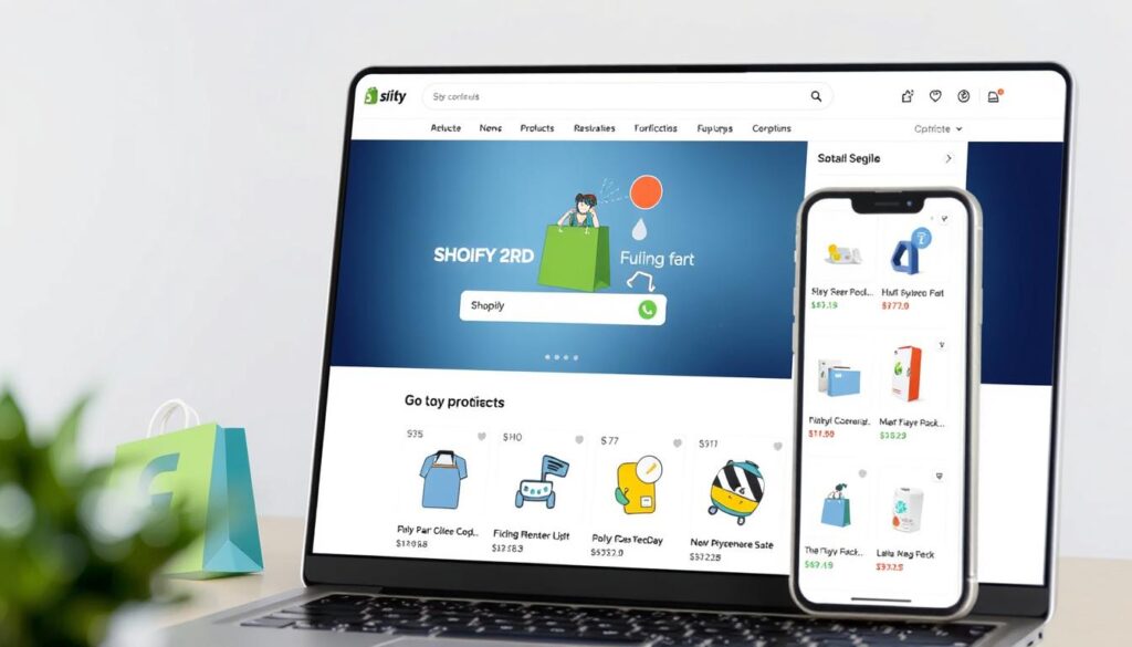 صورة لمتجر إلكتروني ناجح على شوبيفاي مع عناصر تحسين محركات البحث