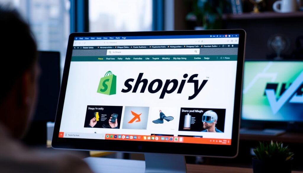 صورة لمنصة Shopify على جهاز كمبيوتر