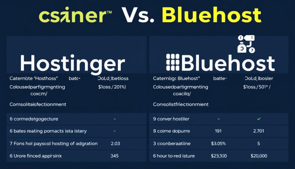 صورة مقارنة بين استضافة Hostinger وBluehost المشتركة