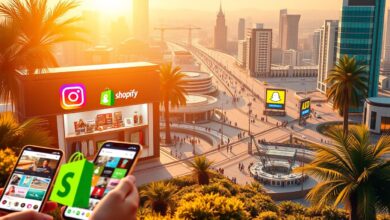 كيفية ربط متجر Shopify مع إنستقرام وسناب شات للتسويق في السعودية