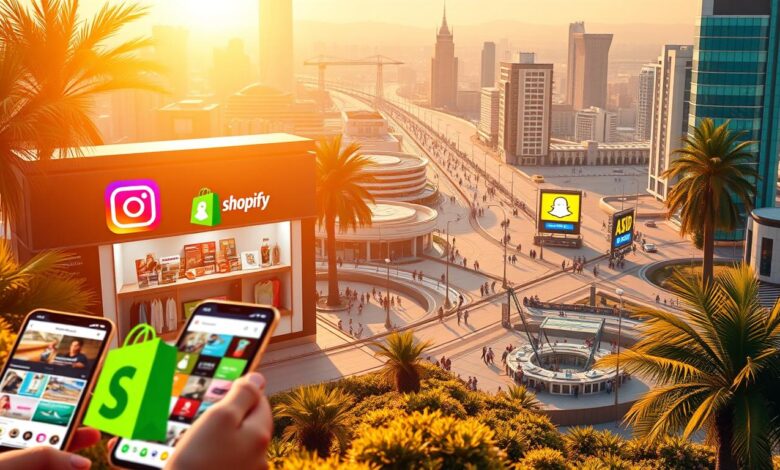 كيفية ربط متجر Shopify مع إنستقرام وسناب شات للتسويق في السعودية
